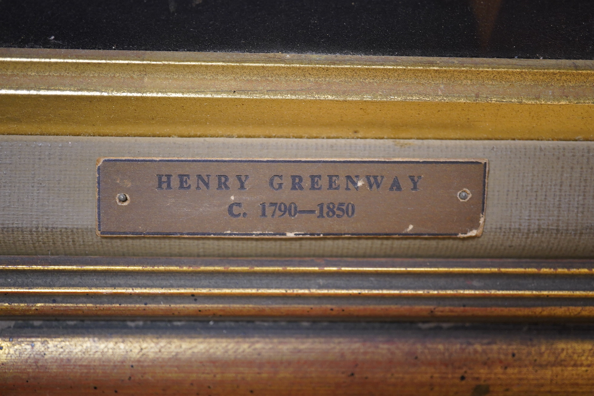 An archive of the Greenway family including a miniature on ivory of James Greenway RN, in naval officer’s uniform, enclosing a lock of hair to the reverse, together with another miniature on ivory of a gentleman, a board